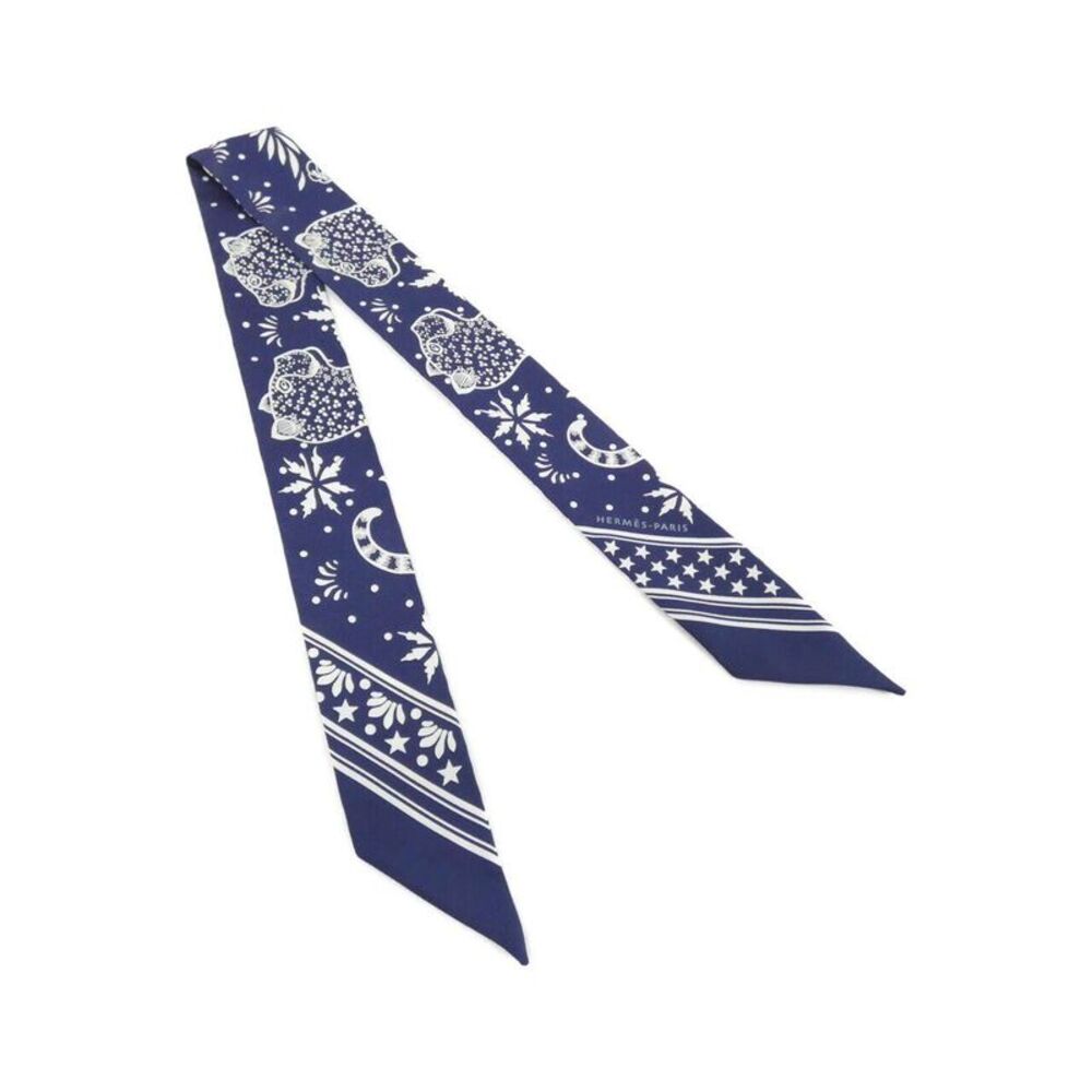 Hermes LES LEOPARDS BANDANA Silk Scarf